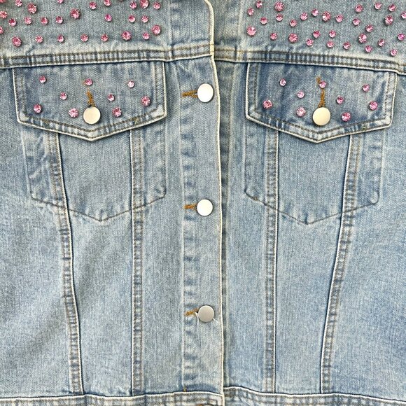 Blue B Pink Studded Denim Jacket - Picture 6 of 9